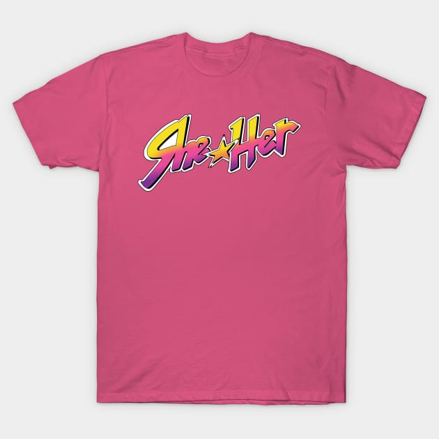 Jem and the Pronouns (She/Her) T-Shirt by Carrion Beast